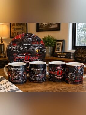 Snap-on High Octane Service 4 Coffee Mug Collector Set | Garage | Rat Rod